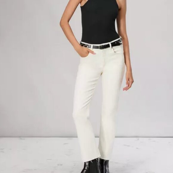 Rag and Bone Peyton Mid Rise cropped ecru white cream Jeans Size 27 - Picture 2 of 15